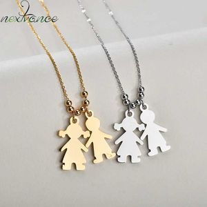 Collares colgantes Nextvance Boy Girl Lover Engrave Nombre Fecha Collar Figura Placa de identificación Colgante de alta calidad para el regalo de aniversario de cumpleaños del bebé 240227