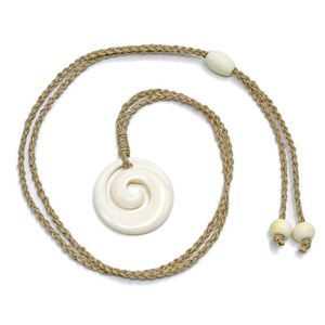 Collares colgantes NGX022, joyería hecha a mano para hombre, tribus maoríes de Zelanda, hueso de Yak Koru, collar tejido de cuerda en espiral para mujer para surfear