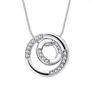 Pendentif Colliers NL-00230 en femmes bijoux accessoires cercle concentrique strass collier demoiselle d'honneur cadeau goutte en gros en vrac