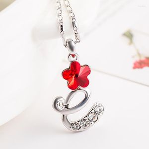 Collares colgantes NL-00369 Auténtico collar de cristal austriaco metales pesados ​​Flor de estrella roja gratis Joya de lujo de lujo regalo de Navidad