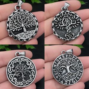 Colliers pendants Nordic Mythologie Yggdrasil Collier Men Alulet Arear inoxydable Odin Viking Tree of Life Bijoux Gift Wholesale