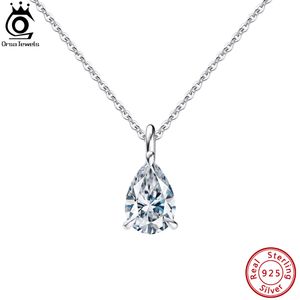 Colliers de pendentif Orsa Jewels Elegant 925 Silver Silver Water Drop Faux Diamond 8A Collier de zircon cube pour femmes Bijoux de mariage LZN04 230817