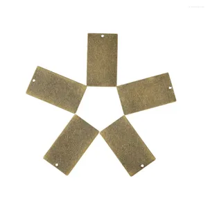 Pandahall 10pc étiquettes en métal en laiton blanc estampage étiquette pendentifs carré rond Antique Bronze rouge cuivre bricolage fabrication de bijoux