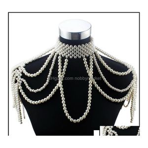 Collares colgantes colgantes joyas florosy cadena de cuentas largas órgano de collar de perlas