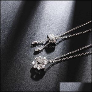 Pendant Necklaces Pendentifs Bijoux Ins arrivent zircone perle collier charme Bling Cz Rose Sier couleur Bijoux pour femmes fille Zk30 Drop Deliv