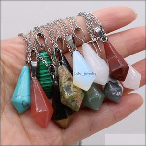 Collares colgantes Pendum Reiki Healing Crystal Energy Stone Quartz Fashion Men Men Jewelry Wholesale Drop entrega 2021 Dhseller2010 Dhry0