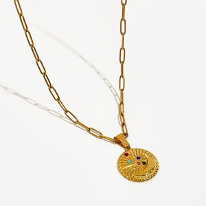 Collares colgantes Peri'sbox Crescent Moon Coin Collar con colorido Rhinestone Star Sun Acero inoxidable para mujeres Regalos Colgante