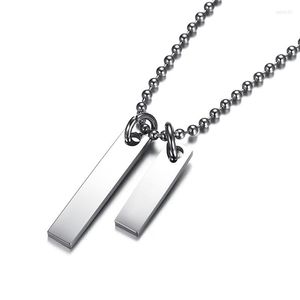 Colliers pendentifs personnalisés estampillés à la main blanc Double Rectangle Tag collier en acier inoxydable personnalisé gratuit