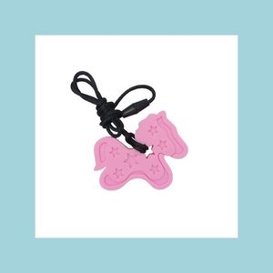 Colliers pendentifs poney teether sile de dentition collier bébé mousse