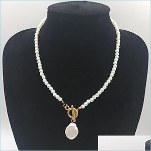 Collares pendientes Artículos promocionales Moda Collar de perlas de imitación Cadena Ccb / Collar cruzado Joyería de niña 973 Q2 Entrega de gota Dhms7