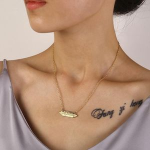 Collares colgantes Punk Letras griegas Accesorios para el cuello Fuja Horizontal Horizontal Color Cabecillo Collar Fiesta de mujeres Joyas 2023