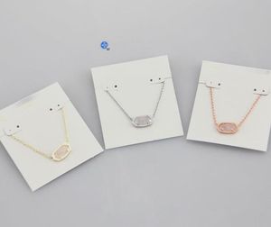 Colliers pendants Collier de couleur rose Rose Newnecklace Gem Slee en verre réel 18k Gold plaqué Dangles Partie Jewelries Bijoux de lettres avec sac à poussière GRATUIT