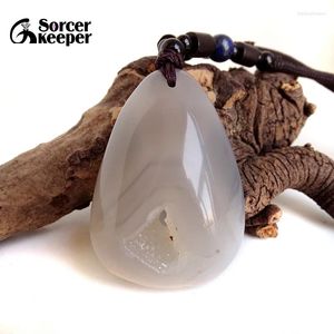Collares colgantes REAL Stone Natural Agate Geode Geode Quartz Crystal Cluster Taze Tazón Collar para joyas que fabrican BD1004