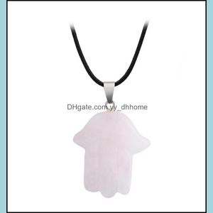 Colliers de pendentif Rose Quartz mignon Collier de la main de guéris