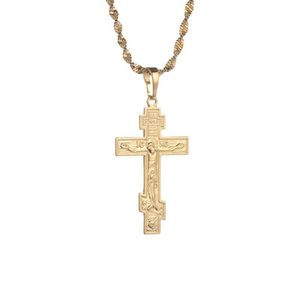 Pendentif Colliers Russe Orthodoxe Christianisme Église Éternelle Croix Charmes Collier Bijoux Russie Grèce Ukraine JewelryPendant