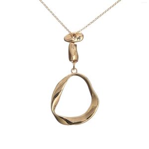 Colliers de pendentif bijoux simples longs pour les femmes irrégulières Circle Pendentiel Suspension Jewellery déclaration 2023