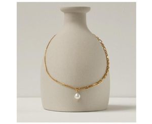 Collares colgantes Collar de perlas reales simples Fashion Fashion Wild Light Luxury Vintage Barroque Style Short Chain Mix y MAT5612057