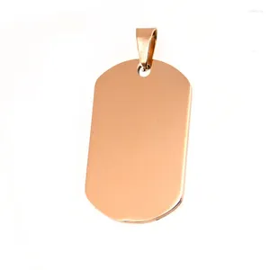 Pendentif Colliers Simsimi Femmes Petites étiquettes de charme de couleur or rose en acier inoxydable 15x26mm miroir vierge poli pour collier bijoux 5pcs