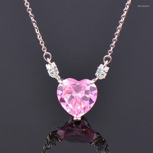 Pendentif Colliers SINLEERY Romantique Belle Rose Cristal Coeur Collier Ras Du Cou Argent Couleur Chaîne Sur Le Cou Cadeau À Petite Amie Femme XL257 SSB