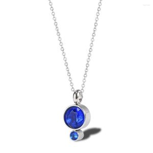 Colliers pendants Fashion en acier inoxydable Femmes délicates rondes Colliers de zircon Collier mince pour lui