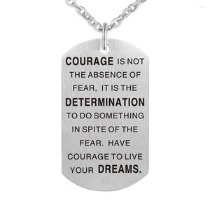 Colliers pendentif en acier inoxydable cadeau bijoux collier de courage