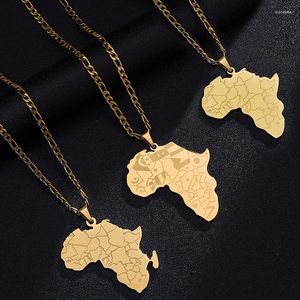 Pendentif Colliers En Acier Inoxydable Or/Argent Couleur Afrique Carte Avec Drapeau Cartes Africaines Bijoux Pour Femmes Hommes Cadeau