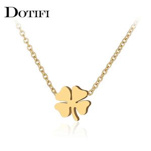 Colliers pendants Colliers en acier inoxydable quatre feuilles Clover Classic Style Men Chain Collier Fomen Bijoux Collier Pendants NOUVEAU 240410