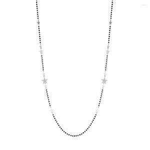 Pendentif colliers acier inoxydable étoile collier pour femmes couleur cristal pentagramme longue bohême bijoux cadeau Colar Mulher 2022