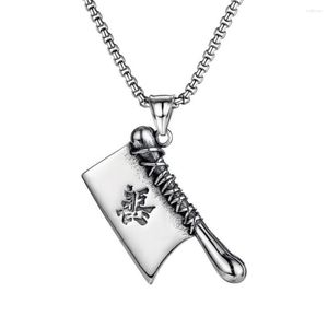 Pendentif Colliers Acier inoxydable Vintage Couteau de cuisine Collier Bijoux Cadeau pour hommes avec chaîne