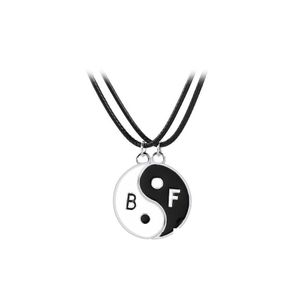 Pendentif Colliers Tai Chi Couple pour femmes hommes ami Yin Yang jumelé pendentifs charmes tressé chaîne Bracelet collier 1 ensemble Drop Del Otc6P