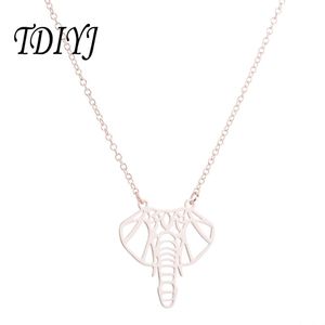 Collares pendientes TDIYJ collar de elefante de Origami geométrico único Animal Simple como mujeres colgantes para niños joyería