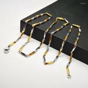 Collares colgantes finos 2 mm 21.6 pulgadas de plata con oro de acero inoxidable collar de cadena de eslabones para mujeres joyería para hombre buenos regalos