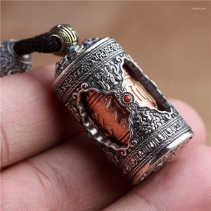 Pendentif Colliers Tibet Prière Roue Charms Collier Bouddhiste Mala Bois Perles Vintage Long Pull