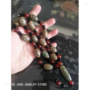 Collares colgantes Oración tibetana Preocupación 3 ojos Dzi Bead Old Agate Bao Botella Collar Gzi Tíbet