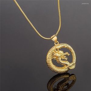 Pendentif Colliers À La Mode Golden Dragon Collier Rond Hommes De Mode En Métal Coulissant Accessoires Bijoux De Fête