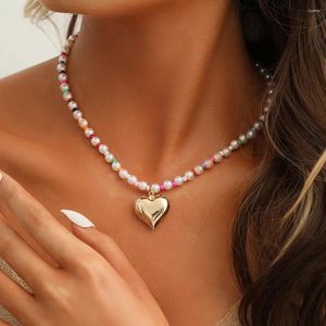 Collares colgantes Collar de corazón vintage de moda para mujeres Estilo bohemio Regalo de aniversario Joyería de moda al por mayor