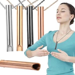 Pendentif Colliers Unisexe Acier inoxydable Anxiété Respiration Collier pour femmes Yoga Rituel Femme Bijoux Cadeaux