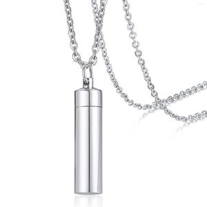 Pendentif Colliers Urne Pour Cendres En Acier Inoxydable Souvenir Bijoux Cadeau Animaux Argent