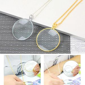 Pendentif Colliers Vintage Loupe Monocle Pour Lecture Hommes Femmes Chaîne Collier Portable Poche Lunettes Bijoux En Gros