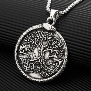 Pendentif Colliers Vintage Viking Tree of Life Charm Collier pour hommes Mode Hip Hop Punk Bijoux Accessoires Fête Cadeau En Gros