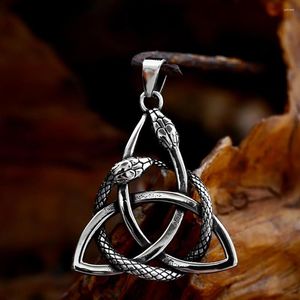 Pendentif Colliers Vintage Vikings Ouroboros pour hommes en acier inoxydable nordique celtique noeuds collier mode amulette charme bijoux en gros