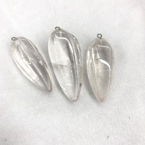 Pendentif Colliers En Gros 10pcs Facettes Clear Quartz Rock Cristal Forme De Piment Pour Gem Stone Bijoux Collier Environ 45mm