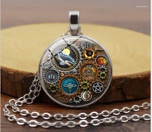 Colliers pendentifs en gros 12 pièces accessoires Steampunk mécanique temps collier de pierres précieuses bijoux européens et américains
