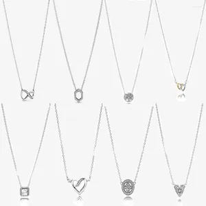 Colliers pendentifs Classic Classic 925 Collier à collier infini à l'infini sterling pour femmes bijoux non allergiques