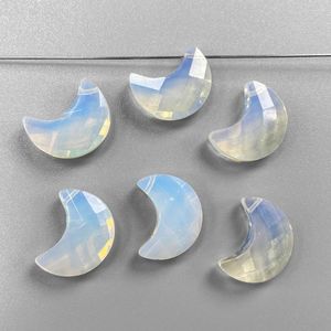 Pendentif Colliers en gros pierre naturelle Quartz cristal Opalites lune forme pendentifs 3 pièces 15 18mm améthystes charme pour la fabrication de bijoux