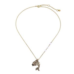 Pendentif colliers accessoires de vêtements pour femmes pendentifs de poisson Animal en cristal chaîne de couleur or collier de perles d'imitation bijoux Penda