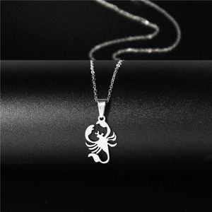 Pendentif Colliers Femmes Bijoux En Acier Inoxydable Scorpion Longue Chaîne Argent Couleur Scorpion Collier Pour Hommes Cadeau De NoëlPendentif