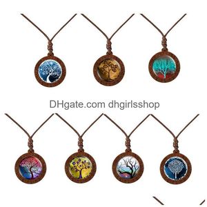 Pendentif Colliers Bois Temps Gem Verre Collier Accessoires De Mode Avec Chaîne Drop Livraison Bijoux Pendentifs Dhicw