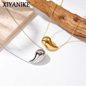Colliers pendants Xiyanike 316l en acier inoxydable couleur couleur luxe plaqué collier dôme