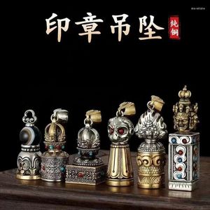 Pendentif Colliers XS Tibet Caractéristique Pur Cuivre Collier Tibétain Souvenir Accessoires Style Ethnique